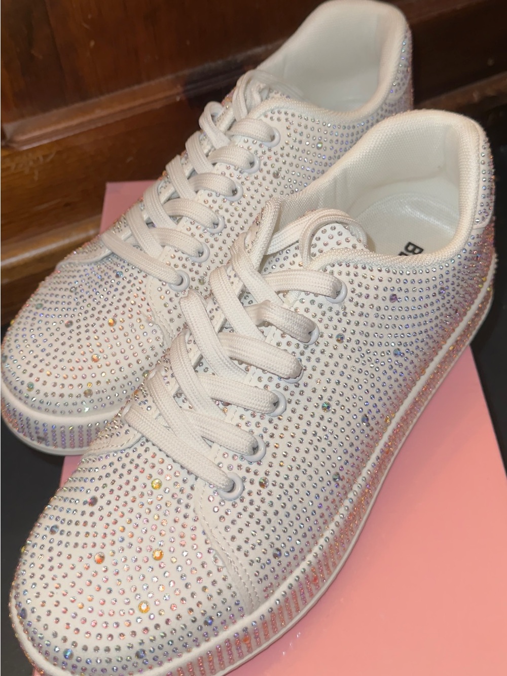 Berness “Rikki” Rhinestone Sneakers - White - Size 9 Women